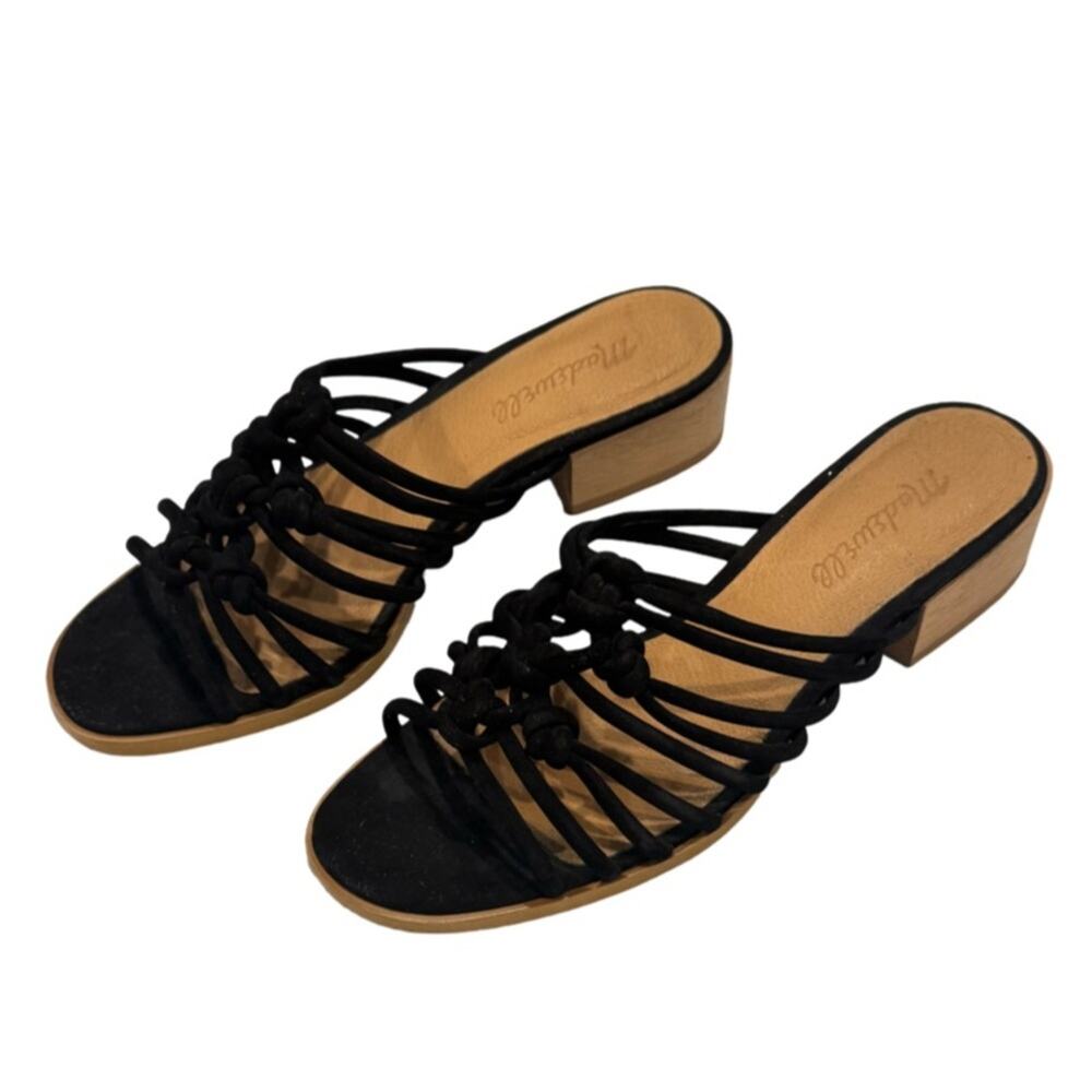 Madewell Knotted Mule Sandals - Black Size 6.5
